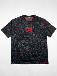 PANCHIII Signature Graphic Tee — Charcoal & Red