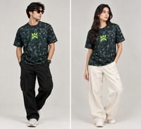 PANCHIII Signature Graphic Tee — Charcoal & Lime Green