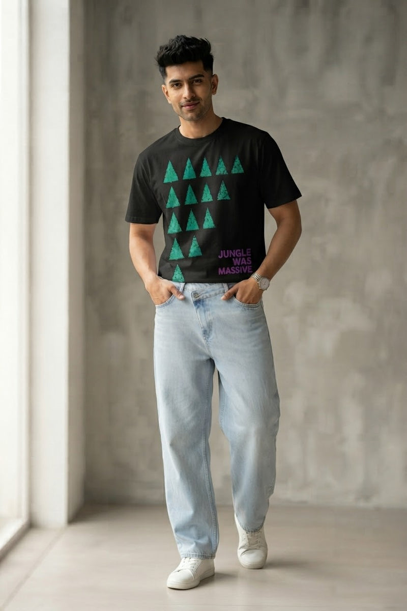 Jungle Was Massive – Oversized Black Tee
