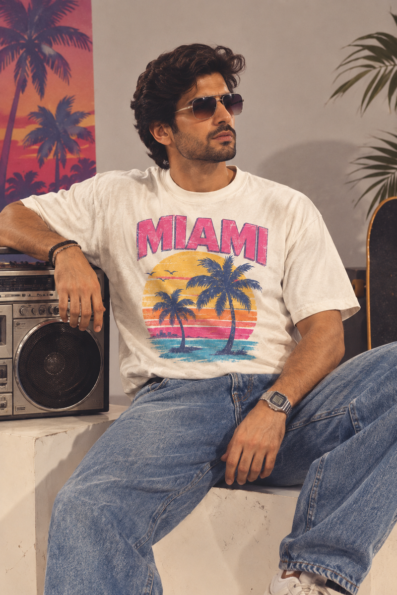 Panchiii Miami Retro Graphic T-Shirt