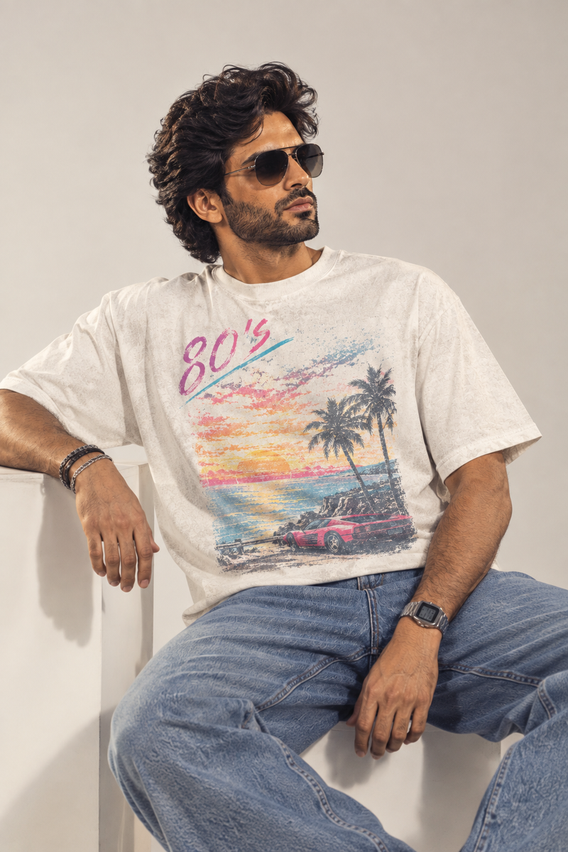 Panchiii 80s Retro Coastal Graphic T-Shirt