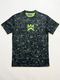 PANCHIII Signature Graphic Tee — Charcoal & Lime Green
