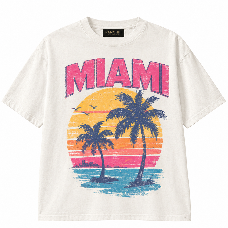 Panchiii Miami Retro Graphic T-Shirt