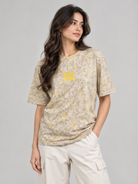 PANCHIII Signature Graphic Tee — Beige & Yellow