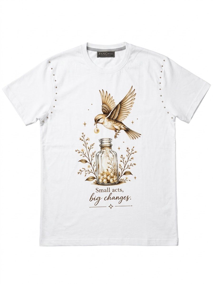 Panchiii Graphic T-Shirt with Studded Details
