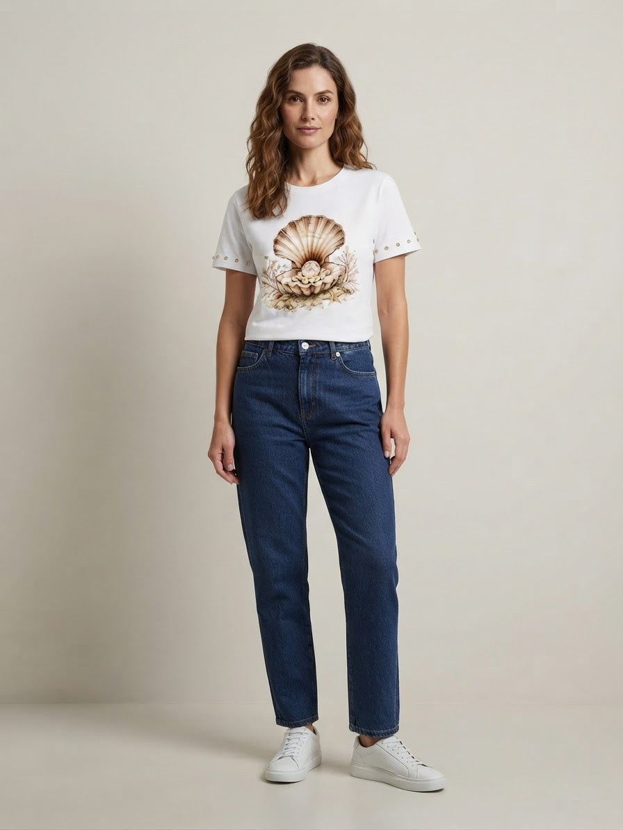 The Pearl & Shell Luxury Graphic Tee