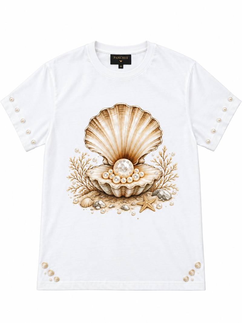 The Pearl & Shell Luxury Graphic Tee